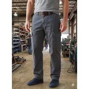 Duluth Trading Co Flex Fire Hose Cargo Pants Mens 38x32 Blue Relaxed Fit 45507B